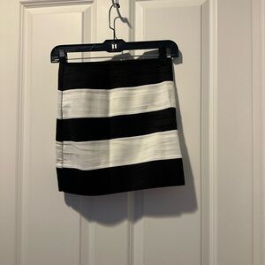 Black and White Striped Women's Bandage Skirt